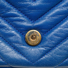 サンローラン YSL モノグラム ベイビーチャイ チェーン ショルダーバッグ 399289 ブルー レザー レディース SAINT LAURENT 【中古】