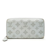 ルイ ヴィトン モノグラム マヒナ ジッピーウォレット 長財布 M82197 ライトブルー レザー レディース LOUIS VUITTON 【中古】