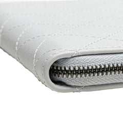 シャネル マトラッセ ココマーク カードケース コンパクト ウォレット パープル レザー レディース CHANEL 【中古】