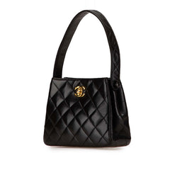 シャネル マトラッセ ココマーク ミニハンドバッグ ブラック ラムスキン レディース CHANEL 【中古】