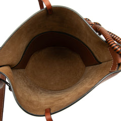 ロエベ アナグラムロゴ ゲート バケットバッグ ハンドバッグ ショルダーバッグ ブラウン レザー レディース LOEWE 【中古】