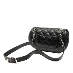 シャネル ココマーク マトラッセ ウエストバッグ ベルトバッグ ブラック ラムスキン レディース CHANEL 【中古】