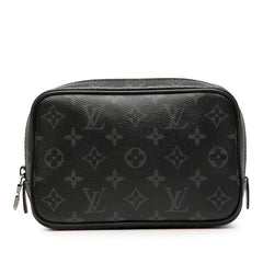 ルイ ヴィトン モノグラム エクリプス トゥルース トワレPM ポーチ セカンドバッグ M43384 ブラック PVC メンズ LOUIS VUITTON 【中古】
