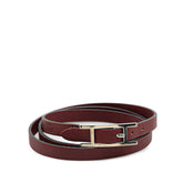 エルメス アピ3 ブレスレット 3連 ワインレッド ボルドー スイフト レディース HERMES 【中古】
