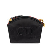 ディオール トリプルポケット コインケース 小銭入れ ブラック レッド レザー レディース Dior 中古