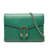グッチ ディオニュソス 斜め掛け チェーンウォレット ショルダーバッグ 401231 グリーン レザー レディース GUCCI 中古