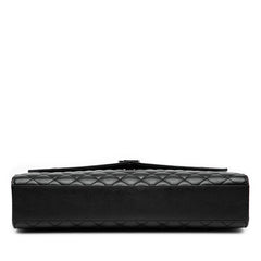 サンローラン YSLロゴ エンベロープ チェーン ショルダーバッグ ハンドバッグ 600166 ブラック シルバー レザー レディース SAINT LAURENT 【中古】