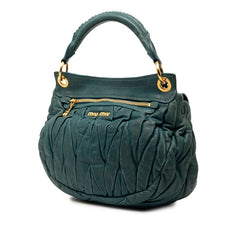 ミュウミュウ マテラッセ ハンドバッグ ショルダーバッグ 2WAY グリーン レザー レディース MIUMIU 【中古】