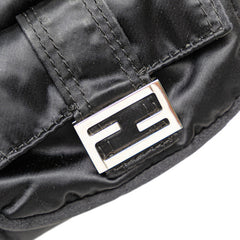 フェンディ マルチポケット バゲット ハンドバッグ ショルダーバッグ 2WAY 8BR808 ブラック ナイロン レザー レディース FENDI 【中古】