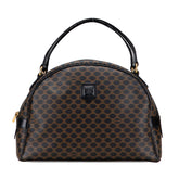 セリーヌ マカダム ハンドバッグ ブラック ブラウン PVC レザー レディース CELINE 【中古】