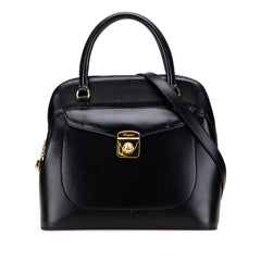 サルヴァトーレフェラガモ ハンドバッグ ショルダーバッグ 2WAY ブラック レザー レディース Salvatore Ferragamo 【中古】