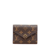 ルイ ヴィトン モノグラム ポルトフォイユ ヴィクトリーヌ 三つ折り財布 M62472 ブラウン PVC レディース LOUIS VUITTON 【中古】