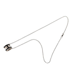 エルメス ポップアッシュ ネックレス シルバー ブラック メタル レディース HERMES 【中古】