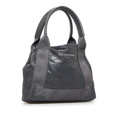 バレンシアガ ネイビーカバスXS ハンドバッグ ショルダーバッグ 2WAY 390346 グレー レザー レディース BALENCIAGA 【中古】