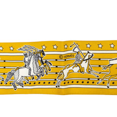 エルメス ツイリー パウニー族の首長 Pani la Shar Pawnee スカーフ グレー マスタード シルク レディース HERMES 【中古】