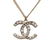 シャネル ココマーク ネックレス ペンダント A12A ゴールド メッキ フェイクパール レディース CHANEL 【中古】