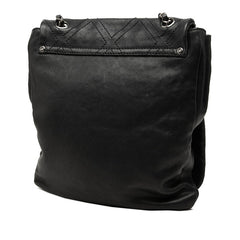 シャネル ダイヤステッチ ココマーク メッセンジャーショルダー ショルダーバッグ ブラック レザー レディース CHANEL 中古