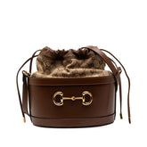 グッチ GGキャンバス ホースビット 1955 バケットバッグ ショルダーバッグ 602118 ブラウン レザー キャンバス レディース GUCCI 【中古】