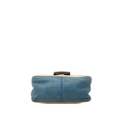 フェンディ マンマバケット チェーン ハンドバッグ 8BR180 ベージュ ブルー レザー レディース FENDI 【中古】