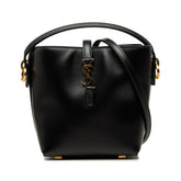 サンローラン LE 37 ミニ YSLロゴ ハンドバッグ ショルダーバッグ 2WAY 765870 ブラック ゴールド レザー レディース SAINT LAURENT 中古