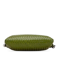 ボッテガヴェネタ イントレチャート 斜め掛け ショルダーバッグ グリーン レザー レディース BOTTEGAVENETA 【中古】