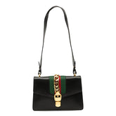 グッチ シェリーライン シルヴィ 斜め掛け ショルダーバッグ 421882 ブラック レザー レディース GUCCI 【中古】