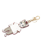 グッチ ×ヒグチユウコ BORIS ボリス 猫 チャーム キーホルダー ベージュ ホワイト PVC レザー メッキ レディース GUCCI 【中古】
