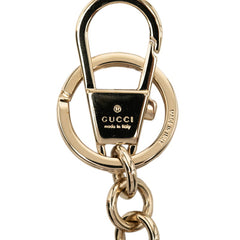 グッチ ×ヒグチユウコ BORIS ボリス 猫 チャーム キーホルダー ベージュ ホワイト PVC レザー メッキ レディース GUCCI 【中古】