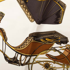 エルメス カレ90 Les Voitures à Transformation 折りたたみ式幌の馬車 スカーフ 大判 マルチカラー シルク レディース HERMES 【中古】