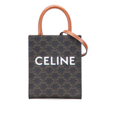 セリーヌ トリオンフ ミニ バーティカルカバ トートバッグ ショルダーバッグ 2WAY ブラウン PVC レザー レディース CELINE 【中古】