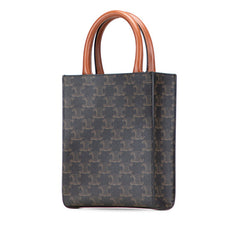 セリーヌ トリオンフ ミニ バーティカルカバ トートバッグ ショルダーバッグ 2WAY ブラウン PVC レザー レディース CELINE 【中古】