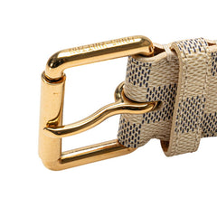 ルイ ヴィトン ダミエ アズール サンチュール ベルト サイズ:85/34 M9835 ホワイト PVC レザー レディース LOUIS VUITTON 【中古】