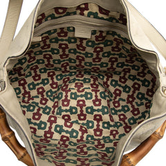 グッチ グッチシマ バンブー ハンドバッグ ショルダーバッグ 2WAY 169976 ベージュ アイボリー レザー レディース GUCCI 【中古】