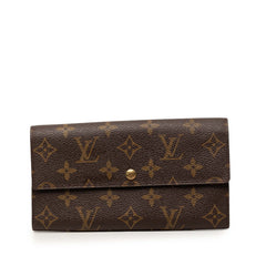 ルイ ヴィトン モノグラム ポシェット ポルト モネ クレディ 長財布 M61723 ブラウン PVC レディース LOUIS VUITTON 【中古】