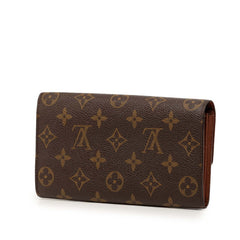 ルイ ヴィトン モノグラム ポシェット ポルト モネ クレディ 長財布 M61723 ブラウン PVC レディース LOUIS VUITTON 【中古】