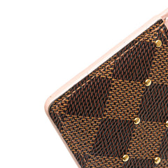 ルイ ヴィトン ダミエ ポルトカルト サーンプル スタッズ カードケース N60248 ブラウン ピンク PVC レザー レディース LOUIS VUITTON 中古