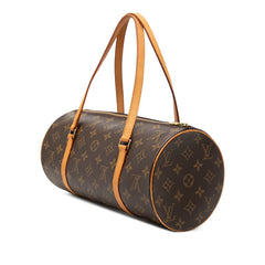 ルイ ヴィトン モノグラム パピヨン30 ハンドバッグ M51385 ブラウン PVC レザー レディース LOUIS VUITTON 【中古】
