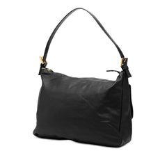 フェンディ ロゴ ショルダーバッグ ブラック レザー レディース FENDI 【中古】