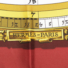 エルメス カレ90 DIES ET HORE 占星術 スカーフ ワインレッド ホワイト マルチカラー シルク レディース HERMES 【中古】