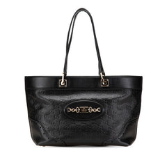 グッチ グッチシマ ホースビット ハンドバッグ トートバッグ 145993 ブラック レザー レディース GUCCI 【中古】