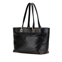 グッチ グッチシマ ホースビット ハンドバッグ トートバッグ 145993 ブラック レザー レディース GUCCI 【中古】