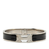 エルメス クリックH PM ブレスレット シルバー ブラック メタル レディース HERMES 【中古】
