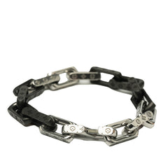 ルイ ヴィトン ブラスレ モノグラム チェーン ブレスレット M00687 シルバー ブラック メタル メンズ LOUIS VUITTON 【中古】