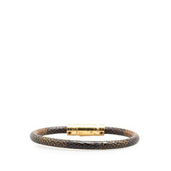 ルイ ヴィトン ダミエ ブラスレ キープイット ブレスレット M6139F ブラウン PVC メッキ レディース LOUIS VUITTON 【中古】
