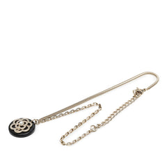 シャネル カメリア ココマーク チェーン ネックレス ゴールド ブラック メッキ フェイクパール ラインストーン レディース CHANEL 【中古】