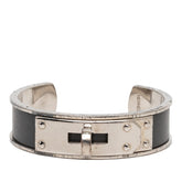 エルメス ケリーバングル バングル シルバー グレー メタル レザー レディース HERMES 【中古】