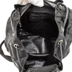 サルヴァトーレフェラガモ ガンチーニ リュック バックパック BV-21 6772 ブラック ナイロン レザー レディース Salvatore Ferragamo 【中古】