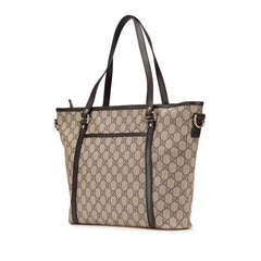 グッチ GGスプリーム トートバッグ ショルダーバッグ 2WAY 388929 ベージュ ブラウン PVC レザー レディース GUCCI 【中古】