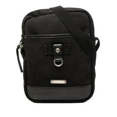 サンローラン リビングトン 斜め掛け ショルダーバッグ 482777 ブラック キャンバス レザー レディース SAINT LAURENT 【中古】