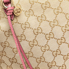 グッチ GGキャンバス ブリー ハンドバッグ ショルダーバッグ 2WAY 353120 ベージュ ピンク キャンバス レザー レディース GUCCI 【中古】
